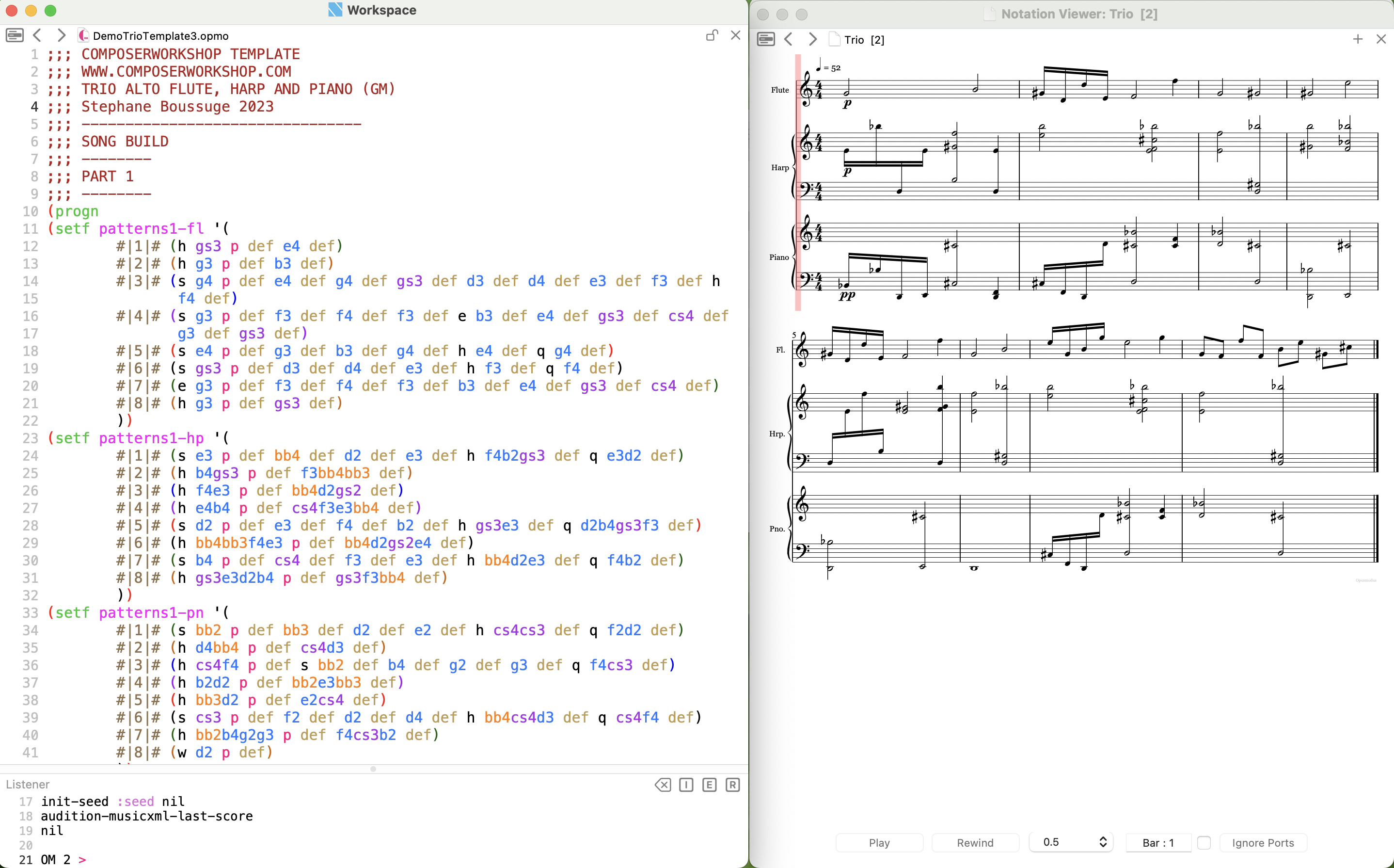 Template: Infinite Variations Trio for Alto Flute, Harp and Piano